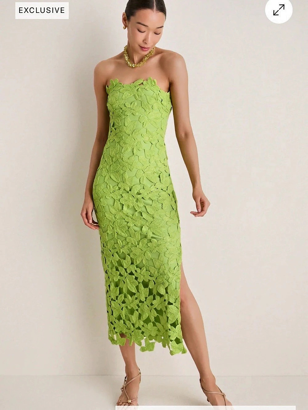 Tuckernuck Saylor Brand Green Lace Midi Dress Like New size small